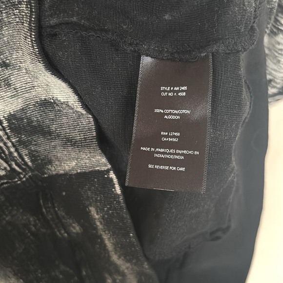 NWOT Affliction Pullover Hoodie Sweatshirt Dolman Sleeve Black Distressed Cotton - Picture 8 of 11